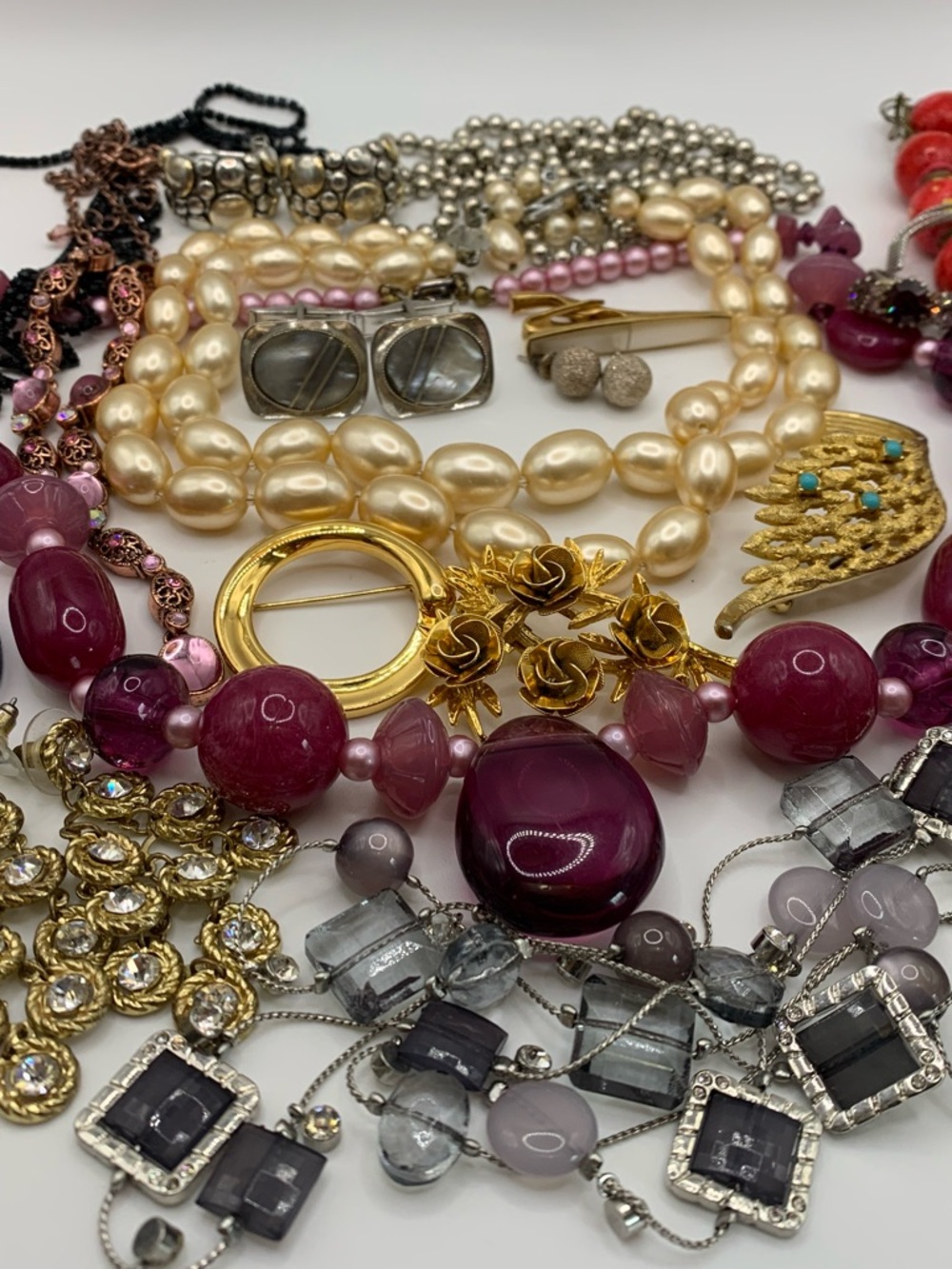 Vintage to now Jewelry lot. Monet, Avon, sterling silver. Fun mix